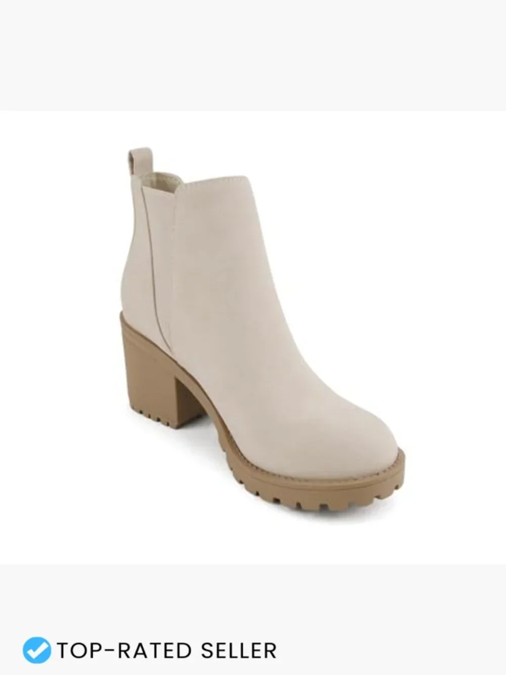 Lug Sole Mid Heel Chelsea Ankle Booties Double Elastic Gore Casual